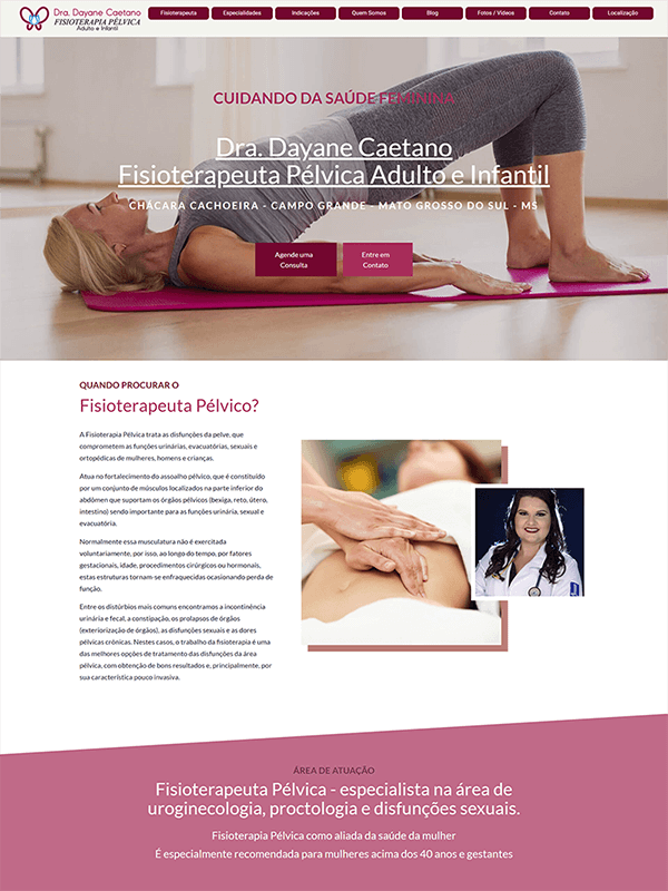 Landing Page da Fisioterapeuta Dayane Caetano