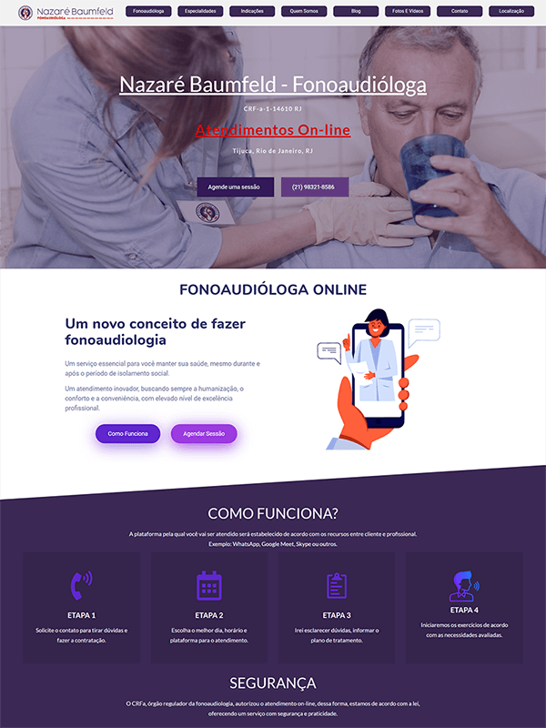 Landing Page da Fonoaudióloga Nazaré Baumfeld
